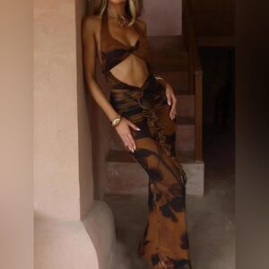 Sahara sunset Halter Maxi Dress